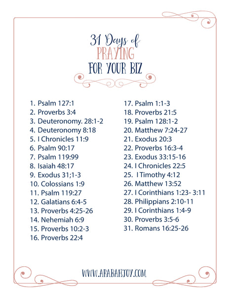 31 Days of Praying for Your Business Toolkit (69 pages)