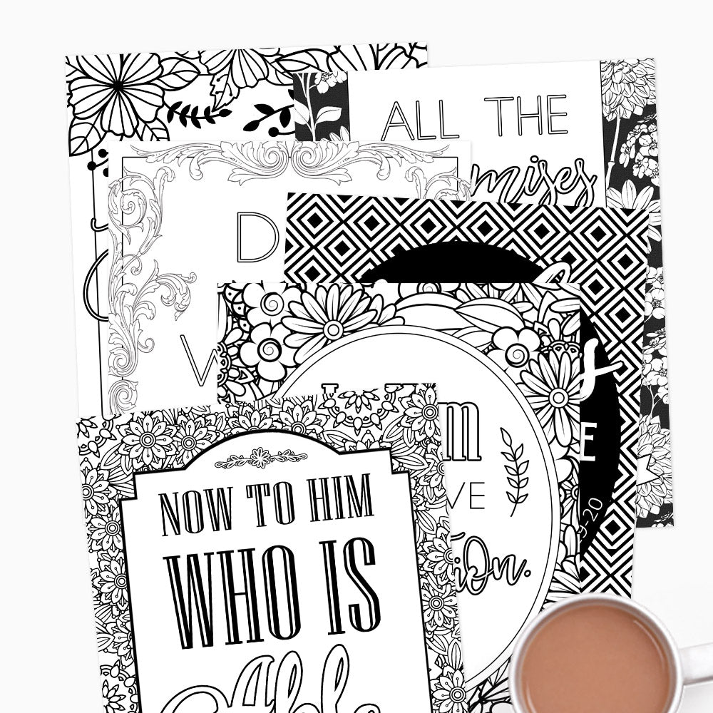 Praying the Promises of the Cross Coloring Sheets (Pack of 6}