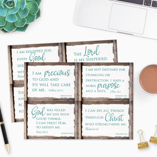 10 Daily Scripture Affirmations for Every Christian Woman- Card Set