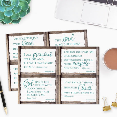 10 Daily Scripture Affirmations for Every Christian Woman- Card Set