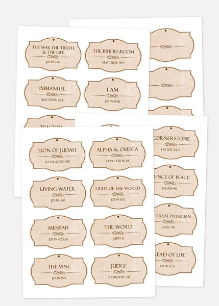 Names of Jesus Printable Christmas Ornaments