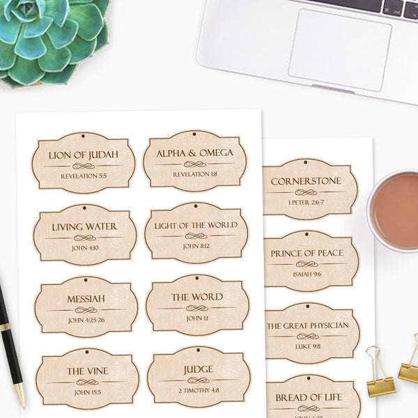 Names of Jesus Printable Christmas Ornaments