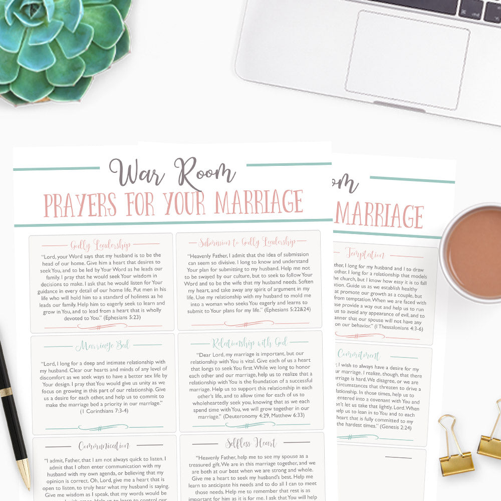 Prayer Card Pack: 10 Powerful Scriptures to Pray Over Your Marriage