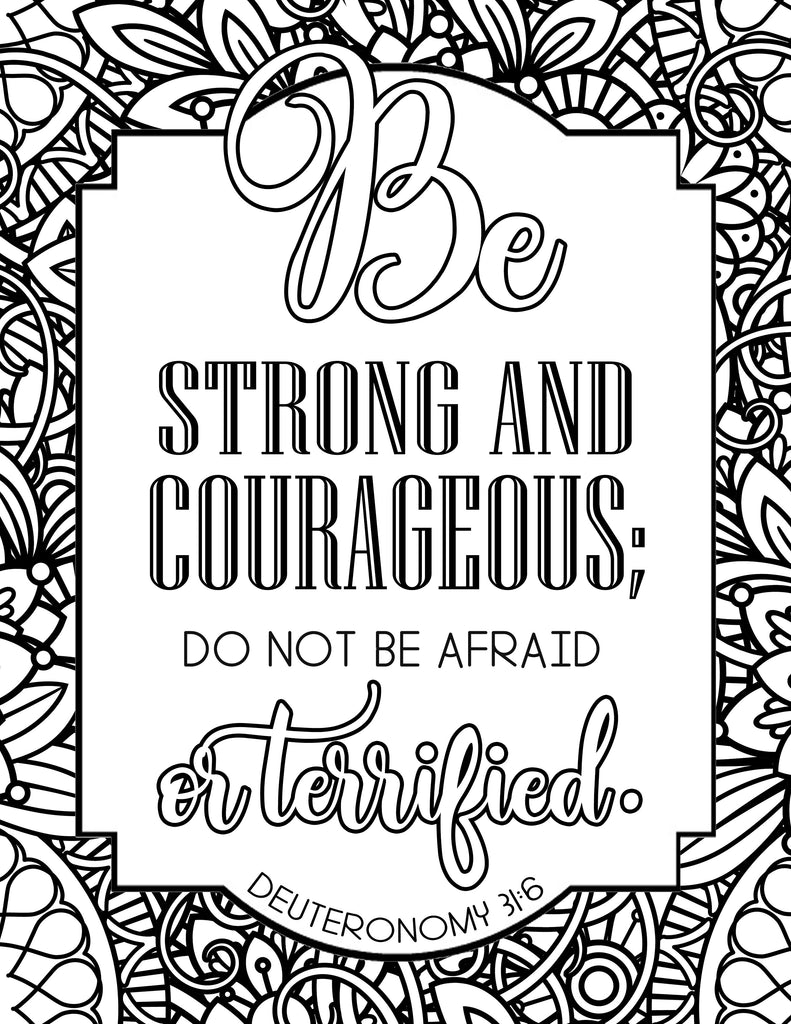 Be Strong and Courageous Coloring Sheet