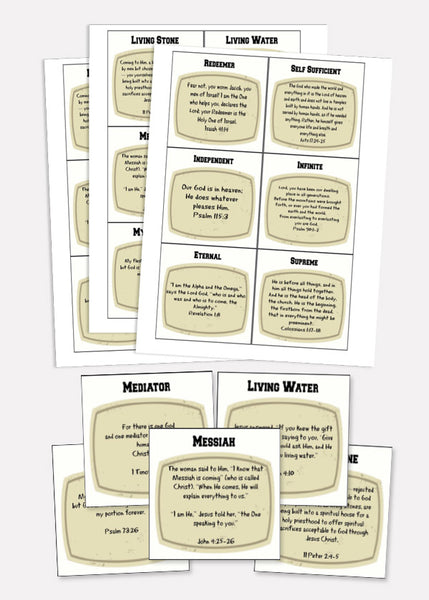 Names and Attributes of God Printable Cards