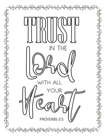 Trust in the Lord Coloring Sheet